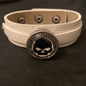 Willie G Snap Button Leather Bracelet